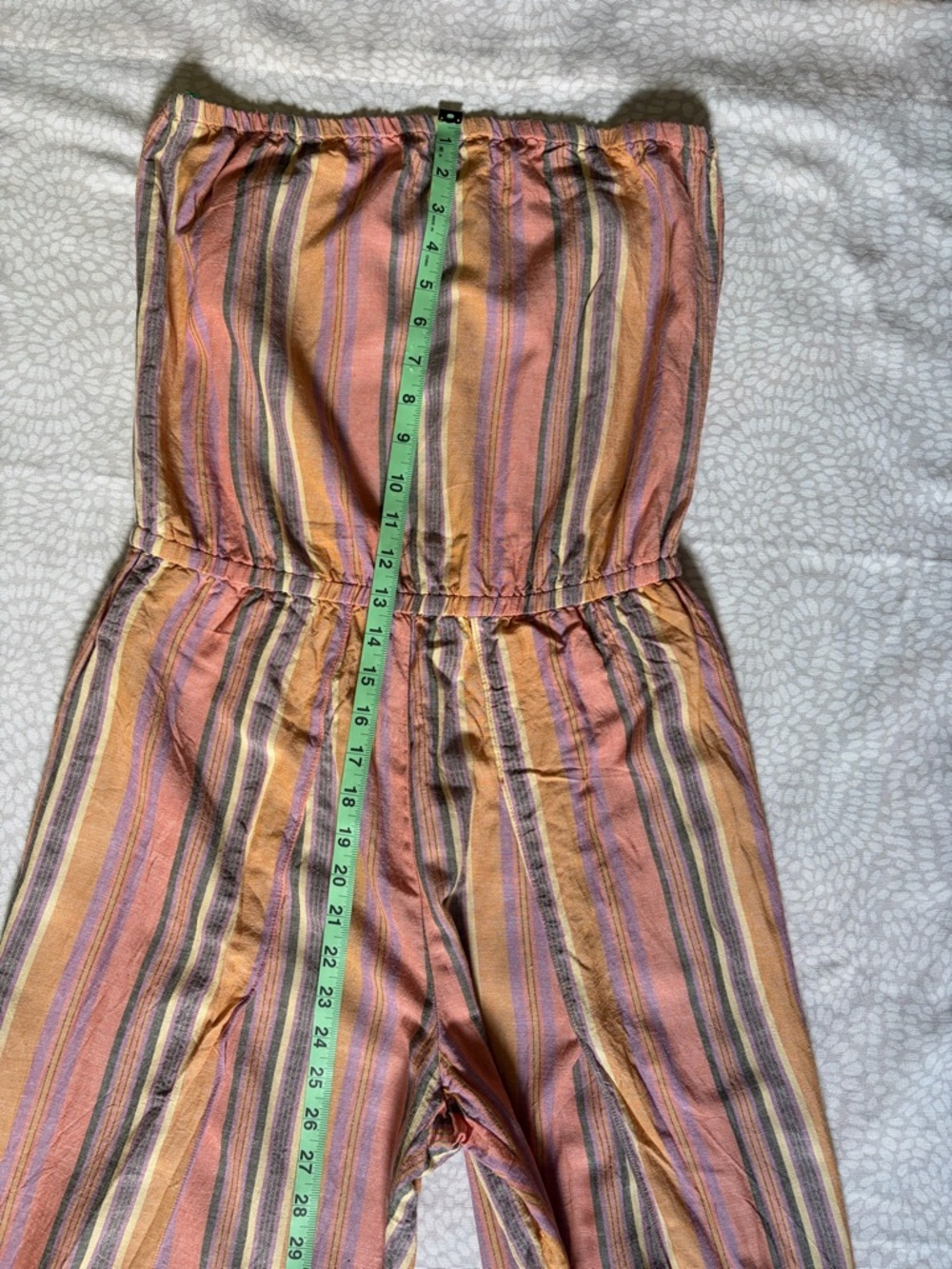 Anthropologie Drew Emerson Strapless Jumpsuit Stripe Linen Size medium - Picture 5 of 7